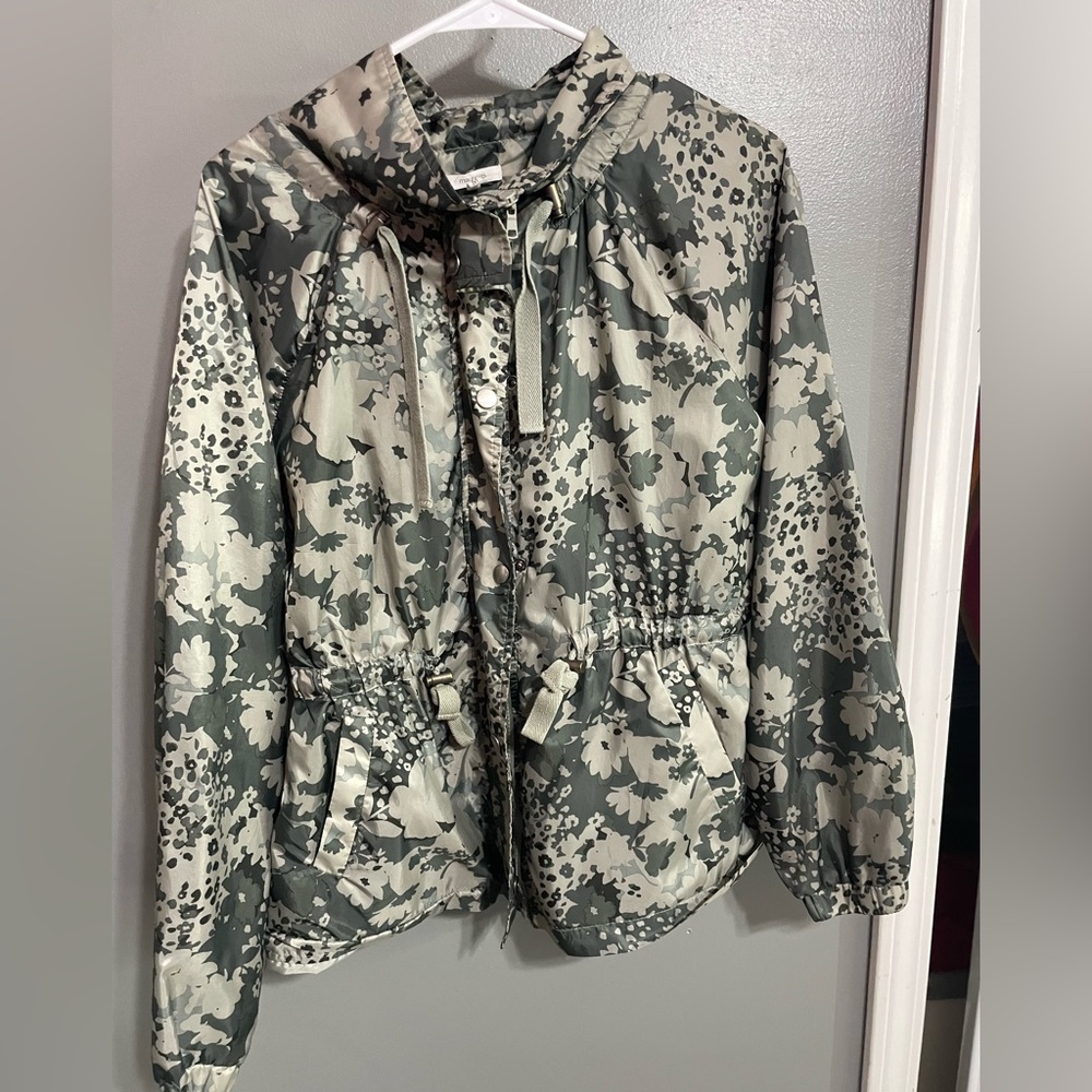 Maurices rain jacket green flowers, size medium.